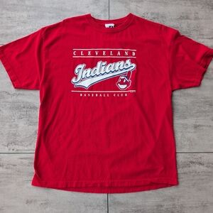 Vintage 2004 Cleveland Indians Baseball Club Dynasty Red MBL Graphic T Shirt XL